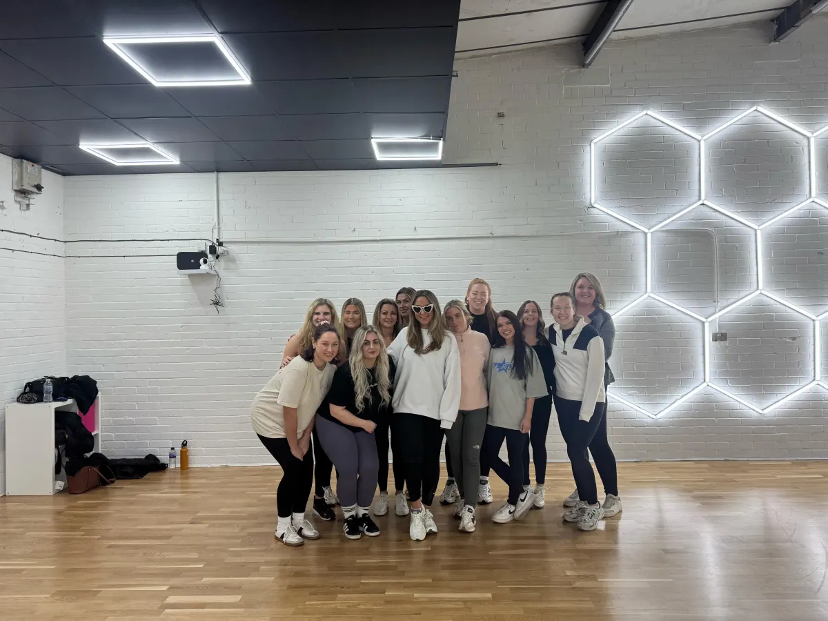 Hen party group dancing at a Commercial dance class in Chester